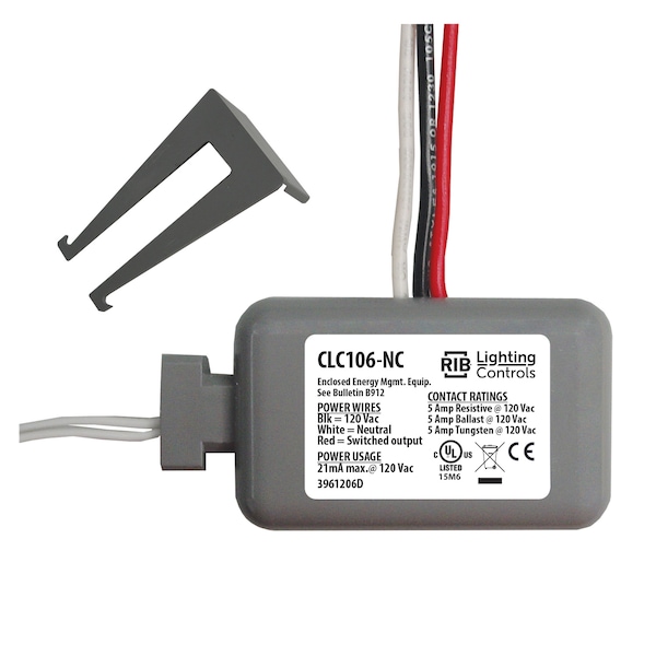 Closet Light Controller Relay, 5 Amp SPST-N/C, 120 Vac Power, Separate